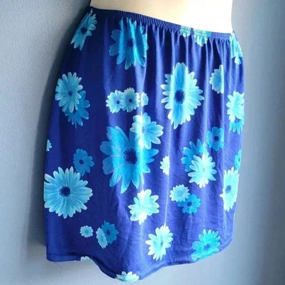 Le Redoute Blue Floral Beach Cover Up Swim Skirt Size L - Picture 2 of 4
